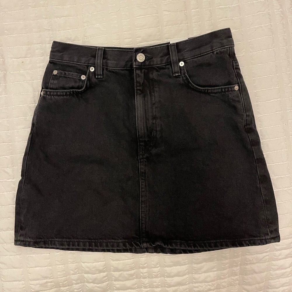 nwt other stories a line denim jean black mini skirt
